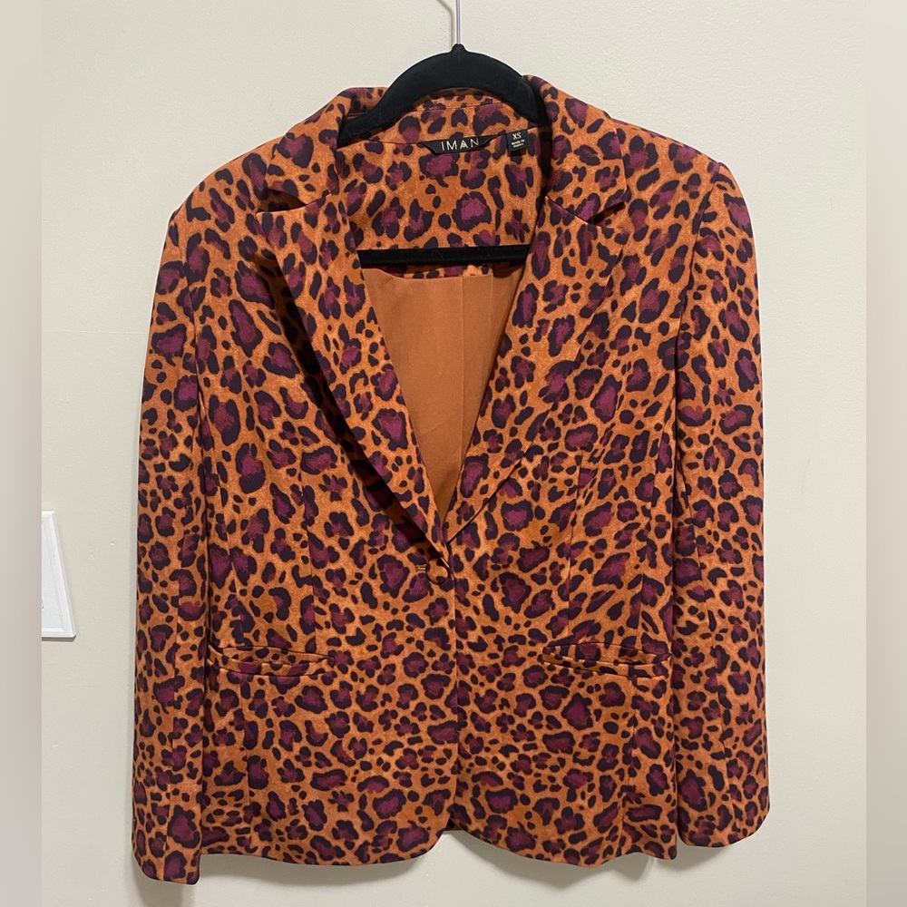 Iman Leopard Blazer Size XS